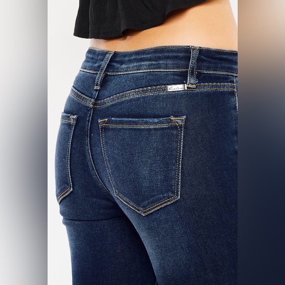 KanCan Cora Mid Rise Super Skinny Jeans Dark Wash Distressed Women’s Size 9/28 - Picture 4 of 13